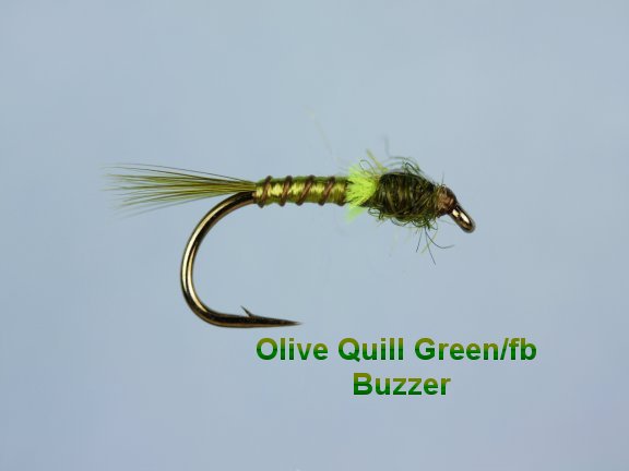 Olive Quill Green FB Buzzer Fly - Fishing Flies with Fish4Flies UK